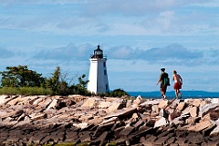 Hiking to Black Rock Light, in Connecticut